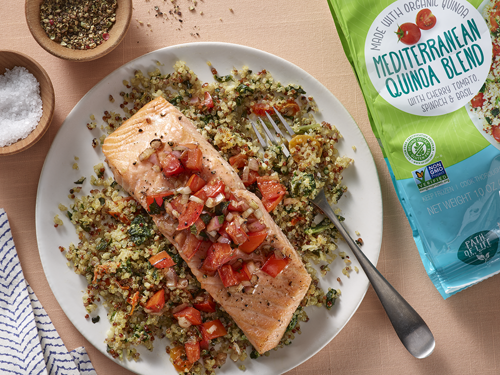 Bruschetta Salmon with Mediterranean Quinoa | Path of Life